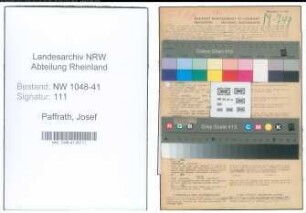Entnazifizierung Josef Paffrath , geb. 23.11.1906 (Polizist)