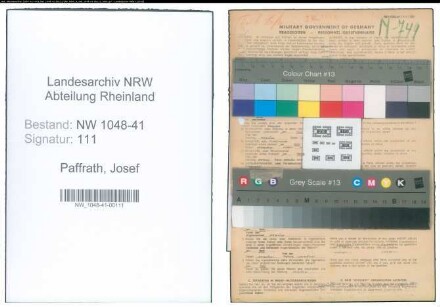 Entnazifizierung Josef Paffrath , geb. 23.11.1906 (Polizist)