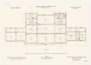 Kadettenhaus der Garnison Potsdam Ergänzungsbauten: Unterrichtsgebäude: Grundriss 1. Obergeschoss 1:100