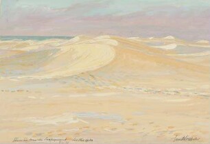 Dünen am Meer bei Swakopmund. Deutsch-Südwestafrika