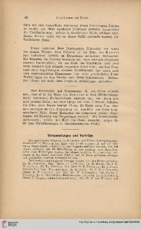 Versammlungen und Vorträge