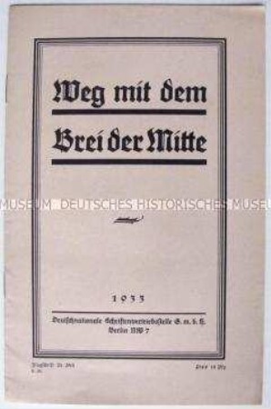 Propagandaschrift der DNVP zur Reichstagswahl im März 1933