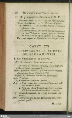 Caput XVI. Controversiae In Articulo De Sacramentis