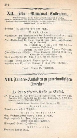 XIII. Landes-Anstalten zu gemeinnützigen Zwecken.