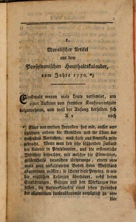 Auswahl der besten zerstreuten prosaischen Aufsäze der Deutschen. 1, 1. 1779