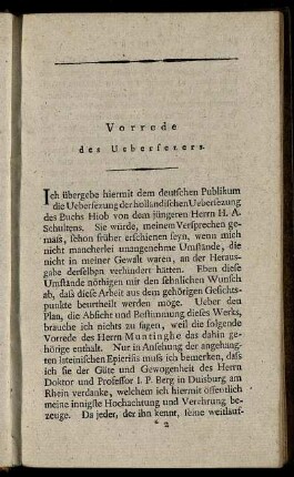 Vorrede des Uebersezers.