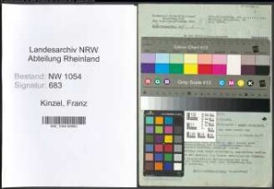 Entnazifizierung Franz Kinzel , geb. 29.12.1887 (Polizeirat)