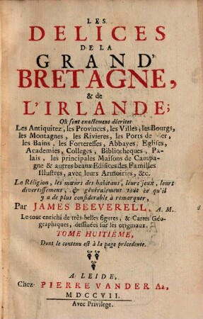 Les delices de la Grand Bretagne et de l'Irlande, 8