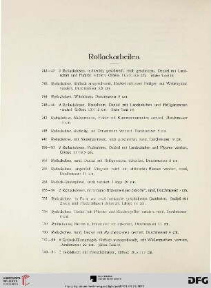 Rotlackarbeiten (Nr. 741-764)