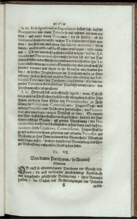 Tit. VII. Von denen Partheyen/ so Armuth schweren