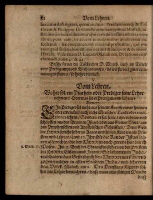V. Vom Lehren.