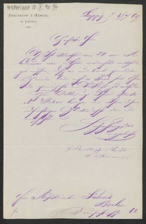 Brief an Friedrich Wilhelm Jähns : 03.07.1869