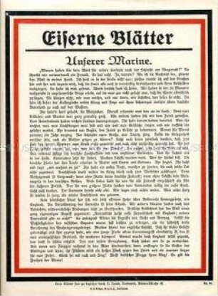 Eiserne Blätter Nr. 51 - Unserer Marine