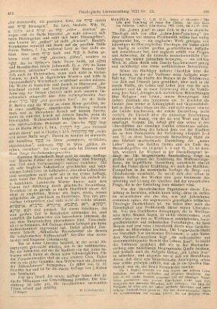 466-469 [Rezension] Headlam, Arthur C., The Life and Teaching of Jesus the Christ
