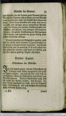 Drittes Capitel. Disposition der Märsche