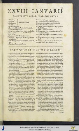 XXVIII. Ianuarii.