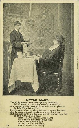 Little Mary. I've a jolly sort of uncle who is getting very stout [...]