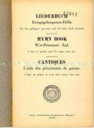 Liederbuch für Kriegsgefangene - Sachkonvolut