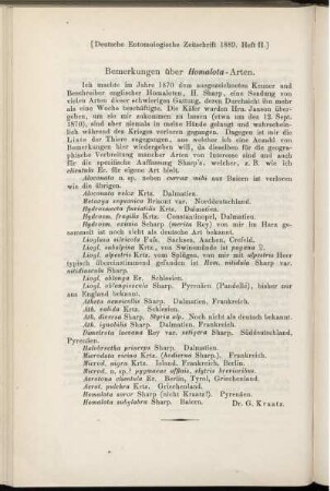 Bemerkungen über Homalota-Arten