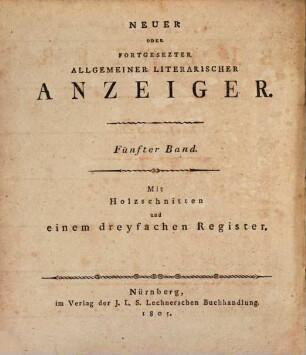 Literarische Blätter. 5, 5. 1804 (1805)