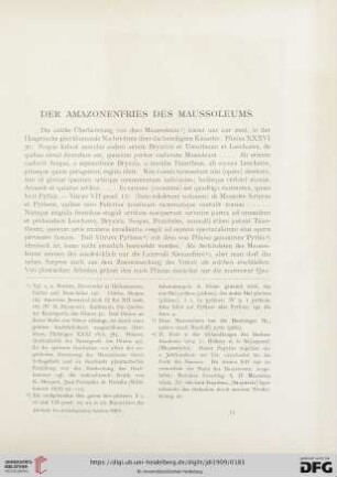 Der Amazonenfries des Mausoleums