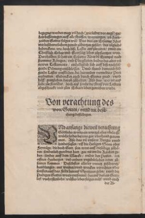 Von verachtung des wort Gottes/ unnd nit besuchung desselbigen.
