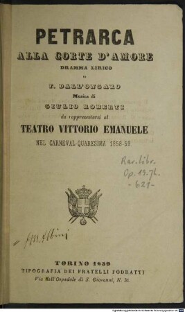 Petrarca alla corte d'Amore