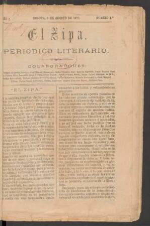 1877,1,1: año 1, número 1 (6 de agosto de 1877)