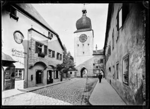 Östereich, Waidhofen an der Ybbs. Blick zu einem Stadtturm der Stadtbefestigung