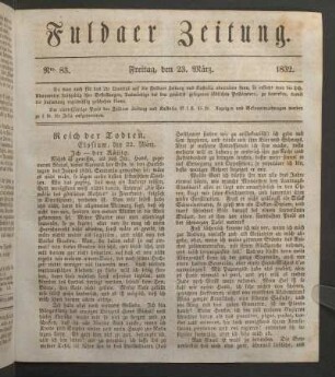 Freitag, den 23. März. 1832