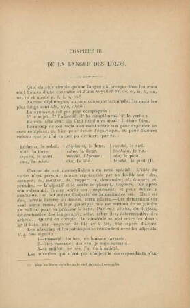 Chapitre III. De la langue des Lolos