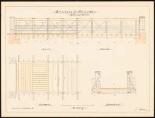 Holzwerke: Grundriss, Ansicht, Schnitt, 1:33 1/3