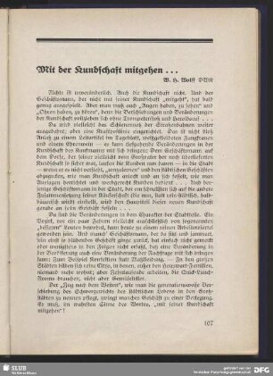 Mit der Kundschaft mitgehen...