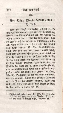 III. Von Knin, Monte Cavallo, und Berbnik.