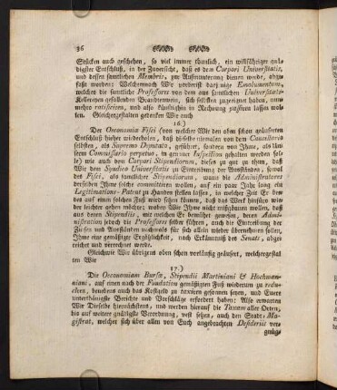 17. "Der Oeconomiam Bursae, Stipendii Martiniani & Hochmanniani"