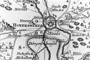 Hoyerswerda. Oberlausitzkarte, Schenk, 1759