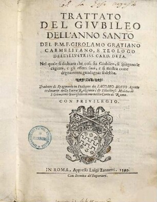Trattato del Giubileo dell'anno santo ...