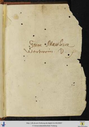 [Ir] Besitzvermerk von Matthias Wertwein.