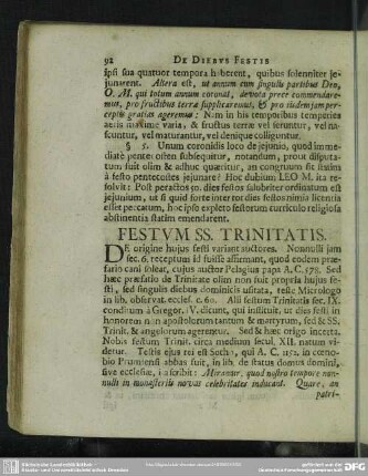 Festum SS. Trinitatis