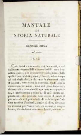 Sezione Nona. De' Vermi.