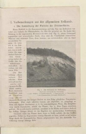 I. Vorbemerkungen aus der allgemeinen Erdkunde