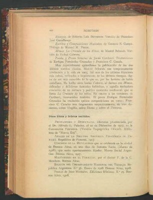 Otros libros y folletos recibidos