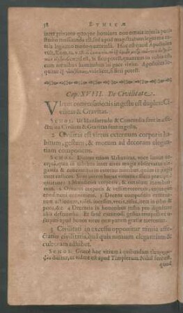 Cap. XVIII. De Civilitate.