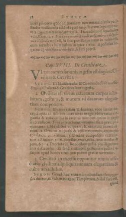 Cap. XVIII. De Civilitate.