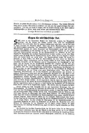 Gegen die wirtschaftliche Not