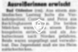 Ausreißerinnen erwischt