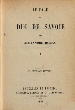 Le page du duc de Savoie, 1