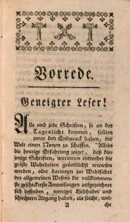 Landbetrachtung Von dem Wachsthum, Pflanzung und Fortkommen des Getreydes, Auch gehöriger Zubereitung, Düngung und Besäeung der Felder, In einem gründlichen Beweis, Daß zu Erhaltung einer reichen Erndte, der Saame behörend tief und weit in die Erde gebracht werde, welche aber durch Auswerfung mit der Hand nicht sowohl, als durch eine darzu verfertigte Maschine geschehen kann : Welche neu-erfundene Säe- oder Pflug-Maschine, wie soche auf allen Lagen der Felder zu gebrauchen, nebst benöthigtem Unterricht, in Kupfer gestochen beygefüget ist