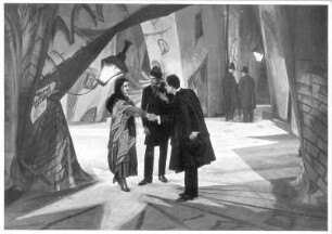 Lil Dagover als Jane, Friedrich Fehér als Francis und Hans Heinrich von Twardowski als Alan im Stummfilm "Das Cabinet des Dr. Caligari" von Robert Wiene. Decla-Film-Ges., 1919-1920