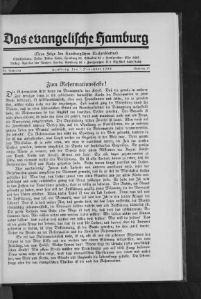 Zum Reformationsfeste!